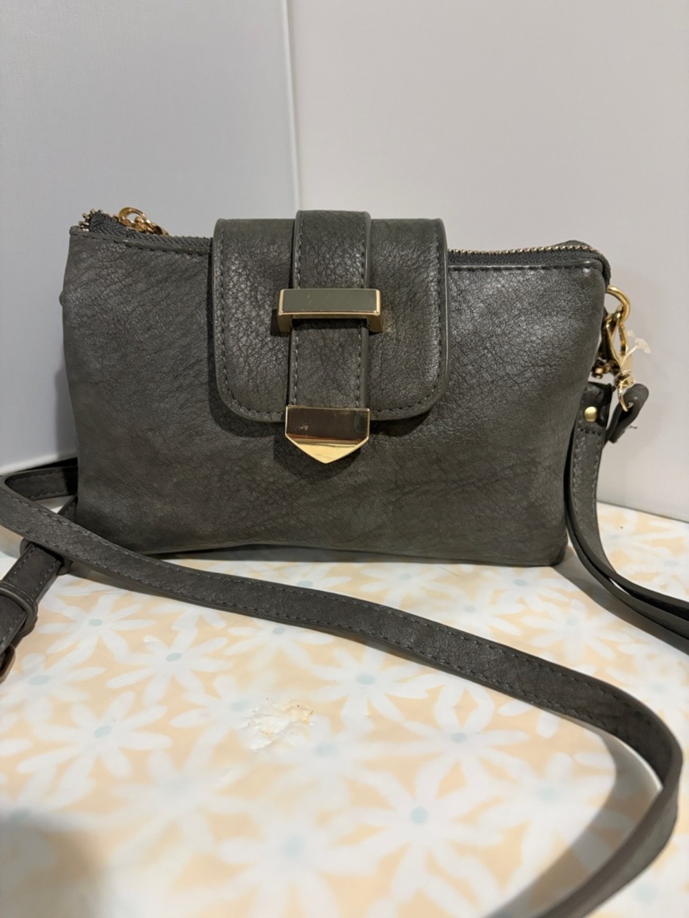 Sleek Dark Gray Dara Convertible Crossbody Bag by Miztique